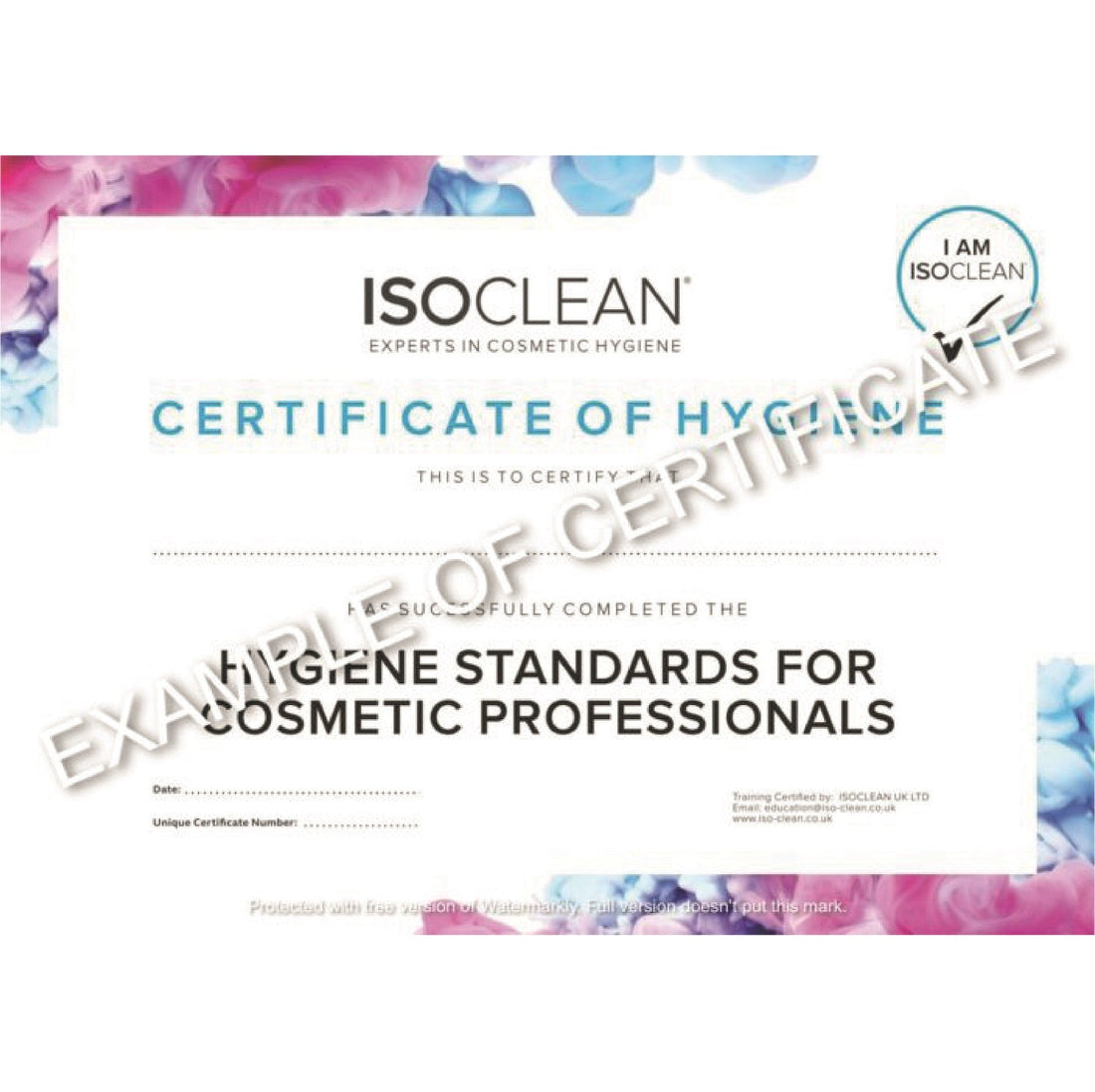 ISOCLEAN Education Course Certificate (Downloadable) - iso-clean-uk